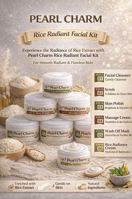 Pearl Charm Rice Radiant Facial Kit – 6 Step Brightening System