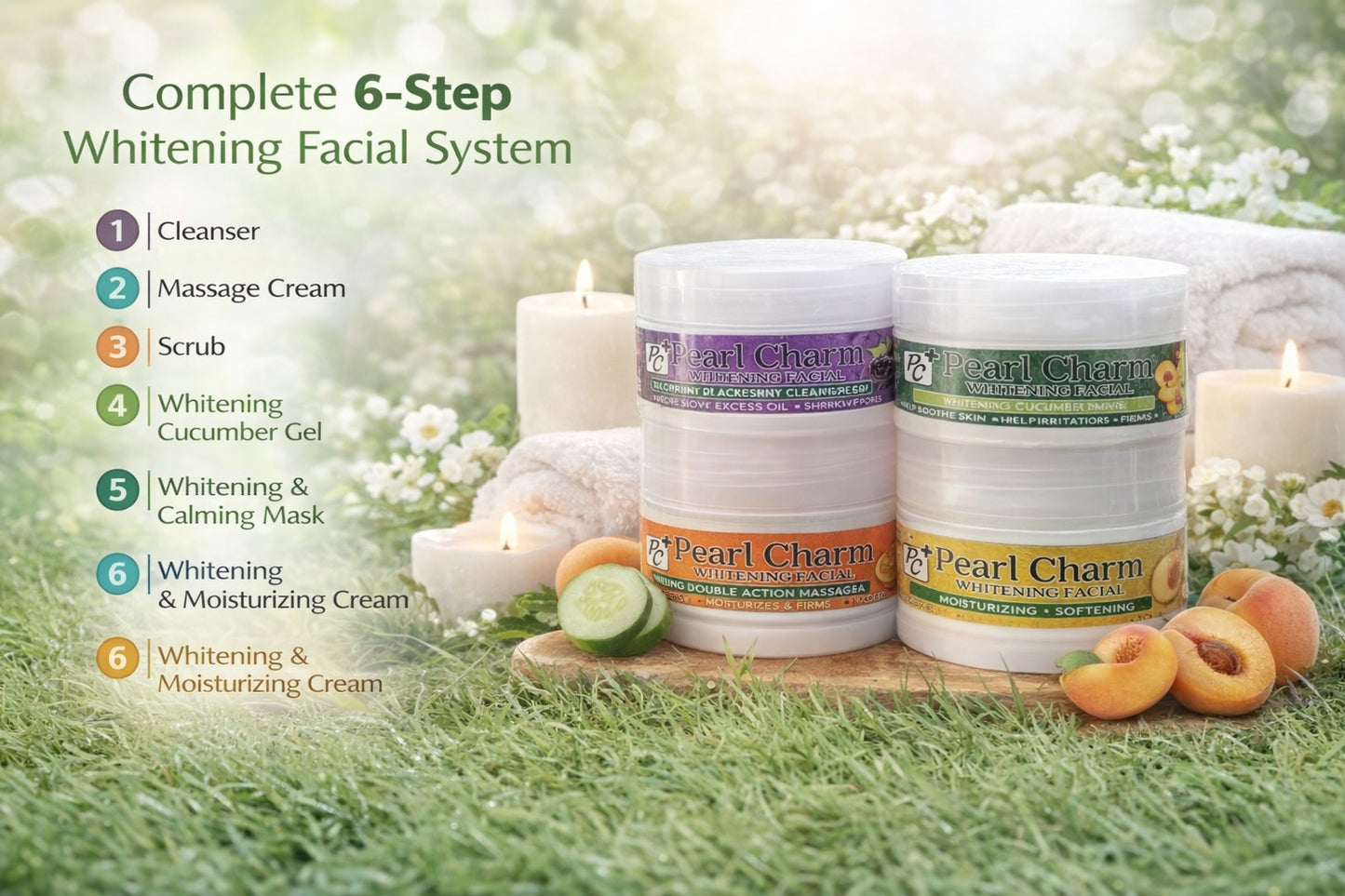 Pearl Charm 6-Step Whitening Facial System – Complete Kit